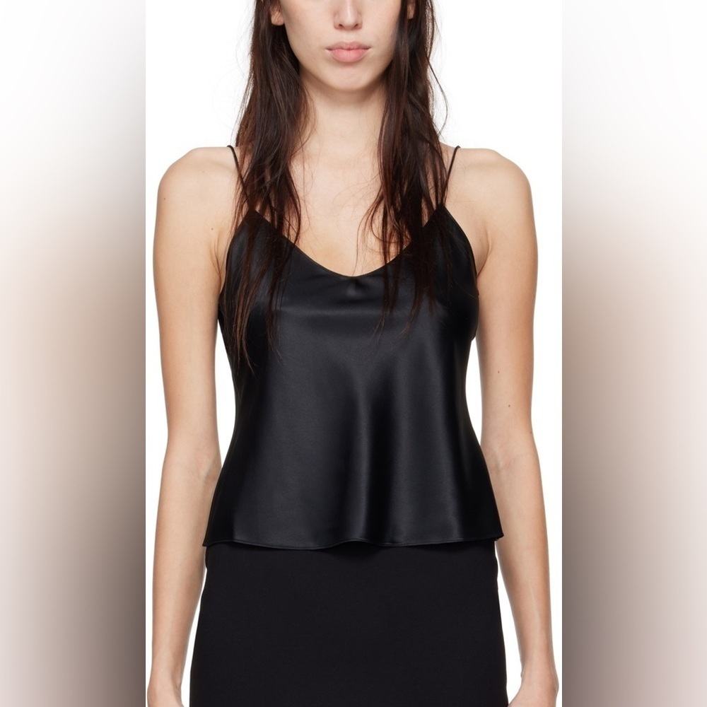 NWT STAUD Black Satin Camisole Top size M